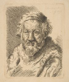 Bust of an Old Man in a Coat and Fur Collar (copy).n.d. Creator: Workshop of Rembrandt (Rembrandt van Rijn) (Dutch, Leiden 1606-1669 Amsterdam)