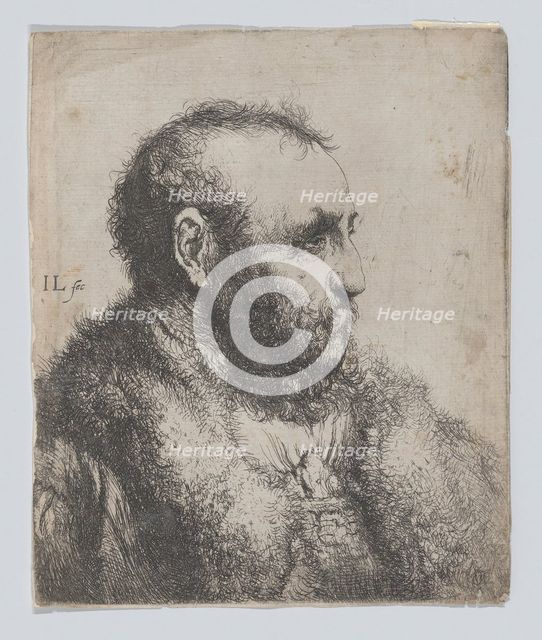 Bust of an Old Man with a Fur Collar, 17th century. Creator: Jan Lievens.