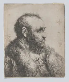 Bust of an Old Man with a Fur Collar, 17th century. Creator: Jan Lievens