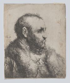 Bust of an Old Man with a Fur Collar, 17th century. Creator: Jan Lievens