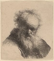 Bust of an Old Man with Flowing Beard and White Sleeve, c. 1630. Creator: Rembrandt Harmensz van Rijn