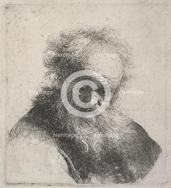 Bust of an old man with flowing beard and white sleeve, c.1630. Creator: Rembrandt Harmensz van Rijn.