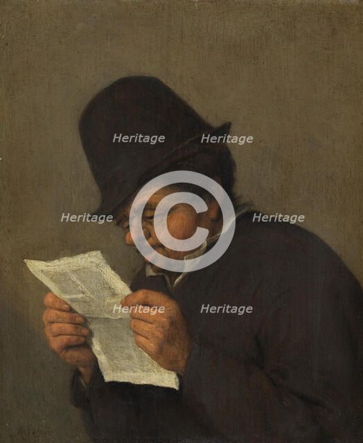 Bust of an Old Peasant Reading a Paper, after 1647. Creator: Unknown.