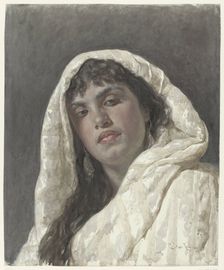 Bust of an oriental woman, 1880. Creator: Cesare Biseo