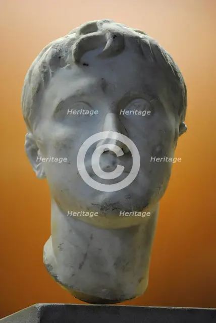Bust of Augustus (63 BC-14 AD), Odessa Archaeological Museum, Odessa, Ukraine, 2011. Creator: LTL.
