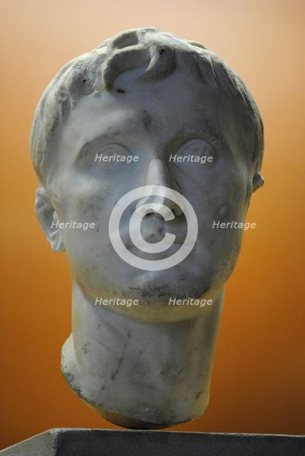 Bust of Augustus (63 BC-14 AD), Odessa Archaeological Museum, Odessa, Ukraine, 2011. Creator: LTL.