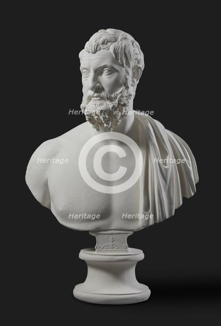 Bust of bearded man, from Smyrna, 170-200. Artist: Unknown.