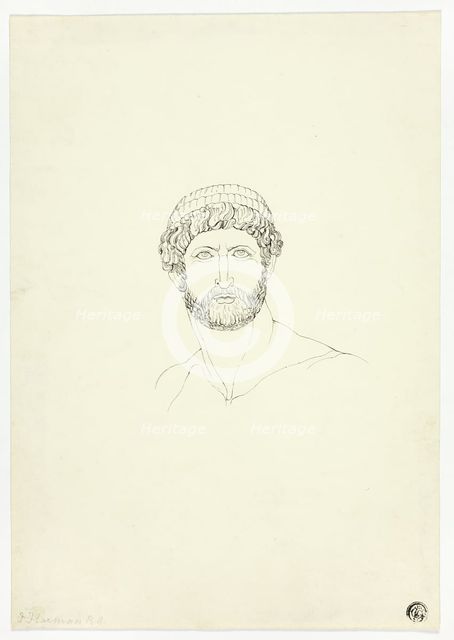 Bust of Bearded Man, n.d. Creator: John Flaxman.