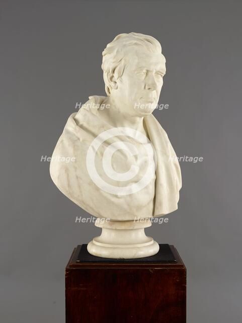 Bust of David Cox (1783-1859), 1860. Creator: Peter Hollins.