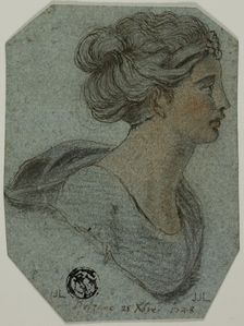 Bust of Girl in Profile to Right, 1748. Creator: Unknown