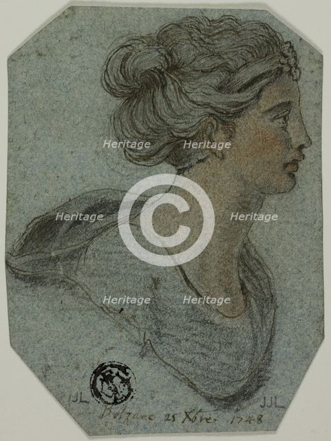 Bust of Girl in Profile to Right, 1748. Creator: Unknown.