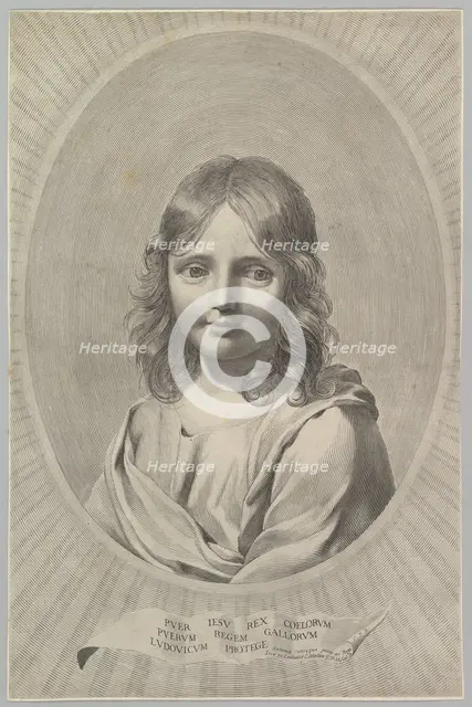 Bust of Jesus as a Child in an Oval. Creator: Claude Mellan.