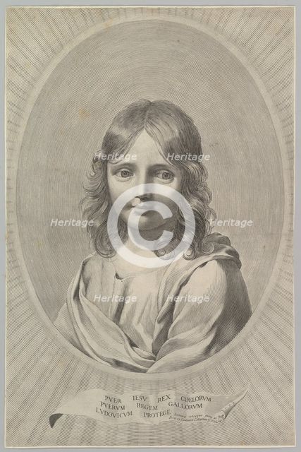 Bust of Jesus as a Child in an Oval. Creator: Claude Mellan.