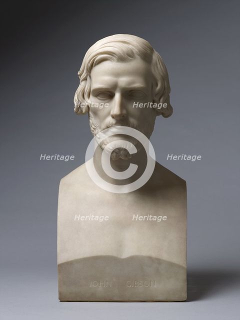 Bust of John Gibson, R.A., 1868. Creator: William Theed.