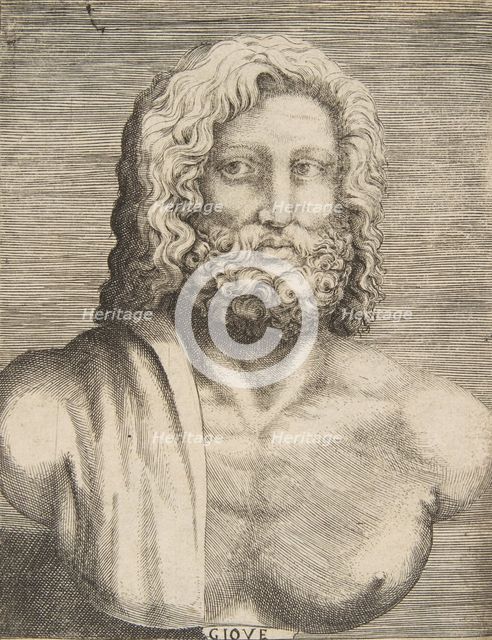 Bust of Jupiter, ca 1531-76. Creator: Giulio Bonasone.
