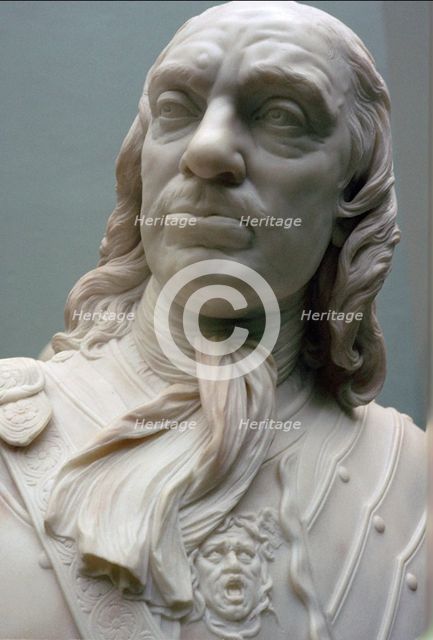Bust of Lord Protector Oliver Cromwell, 1860. Creator: Matthew Noble.