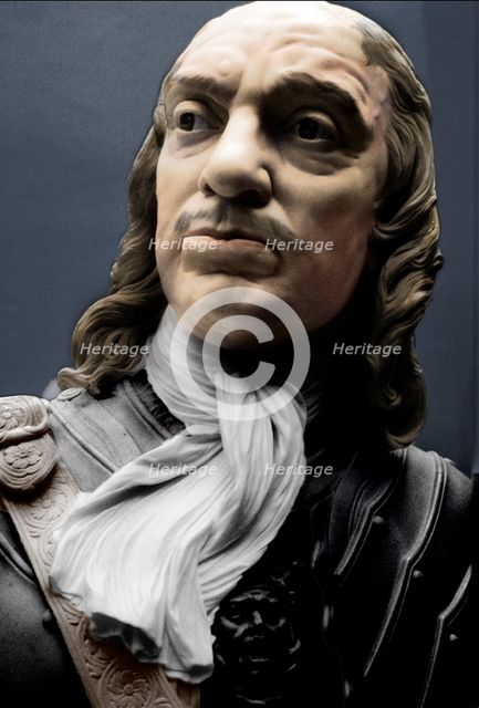 Bust of Lord Protector Oliver Cromwell, 1860. Creator: Matthew Noble.