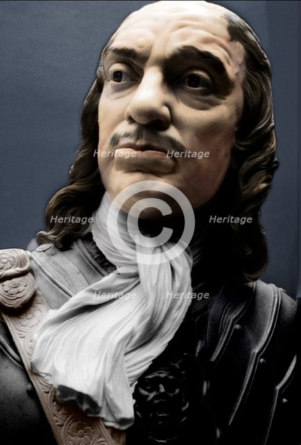 Bust of Lord Protector Oliver Cromwell, 1860. Creator: Matthew Noble.