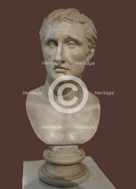Bust of Menander. (Roman copy of Greek statue by Kephisodotos and Timarchos), 4th century BC. Artist: Art of Ancient Rome, Classical sculpture  