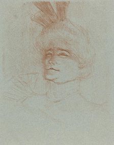 Bust of Mlle. Marcelle Lender, Turned Three Quarters (Mlle. Marcelle Lender en buste...), 1898. Creator: Henri de Toulouse-Lautrec