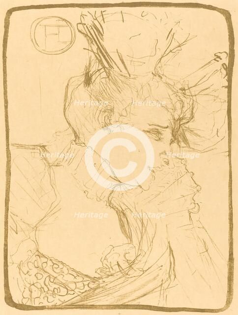 Bust of Mlle. Marcelle Lender (Mlle. Marcelle Lender, en buste), 1895. Creator: Henri de Toulouse-Lautrec.