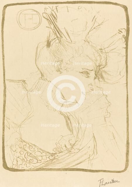 Bust of Mlle. Marcelle Lender (Mlle. Marcelle Lender, en buste), 1895. Creator: Henri de Toulouse-Lautrec.