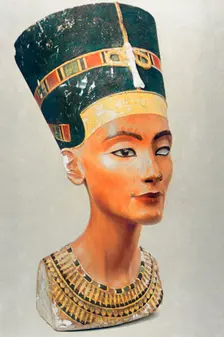 Bust of Nefertiti, queen and wife of the Ancient Egyptian Pharaoh Akhenaten (Amenhotep IV)