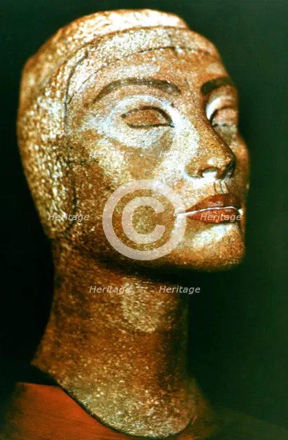 Bust of Nefertiti, queen and wife of the Ancient Egyptian Pharaoh Akhenaten (Amenhotep IV). Artist: Unknown