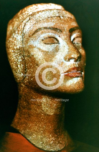 Bust of Nefertiti, queen and wife of the Ancient Egyptian Pharaoh Akhenaten (Amenhotep IV). Artist: Unknown