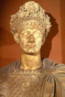 Bust of Nero, Roman Emperor AD54-68, in crown and chestplate, c1st century