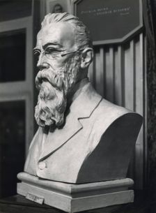 Bust of Nikolai Rimsky-Korsakov, Russian composer, late 19th or early 20th century(?). Artist: N Krandievskaya