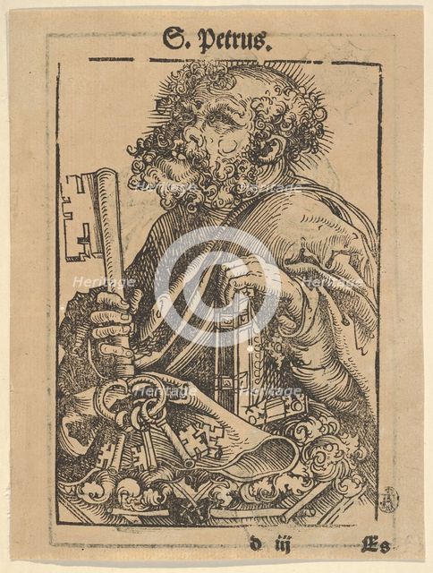 Bust of Saint Peter, from the Large Series of Wittenberg Reliquaries; verso: Martin Luther..., 1509. Creator: Lucas Cranach the Elder.