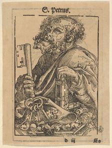 Bust of Saint Peter, from the Large Series of Wittenberg Reliquaries; verso: Martin Luther..., 1509. Creator: Lucas Cranach the Elder