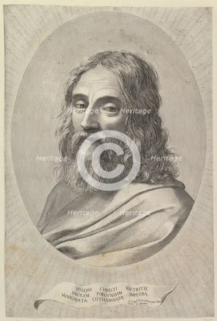 Bust of St. Joseph in an Oval. Creator: Claude Mellan.