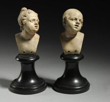 Bust Pair: Head of a Man and Head of a Woman, c. 1800. Creator: Unknown