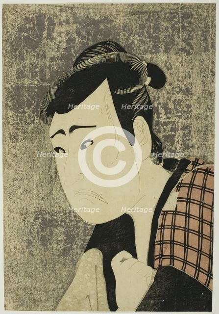 Bust Portrait of the Actor Ichikawa Yaozo III as Tanabe Bunzo in the play Hana-ayame..., c. 1794. Creator: Katsukawa Shun'ei.