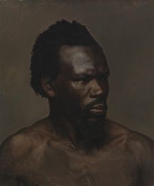 Bust portrait of a black man, 1835-1853. Creator: Nils Jakob Blommer