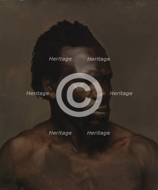 Bust portrait of a black man, 1835-1853. Creator: Nils Jakob Blommer.