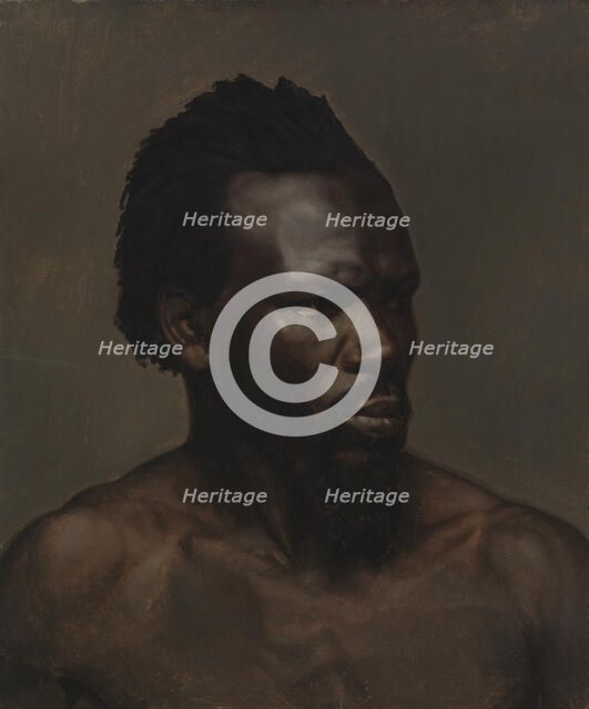 Bust portrait of a black man, 1835-1853. Creator: Nils Jakob Blommer.