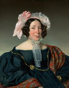 Bust portrait of a Viennese citizen's woman, 1836. Creator: Carl Wilhelm Hubner