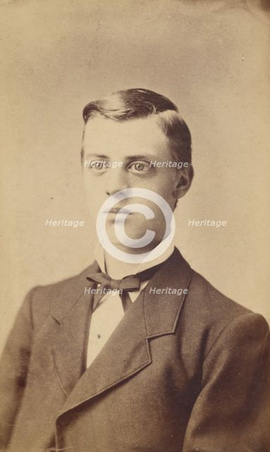 Bust portrait of an unidentified man, about 1880. Creator: Miller & Company.