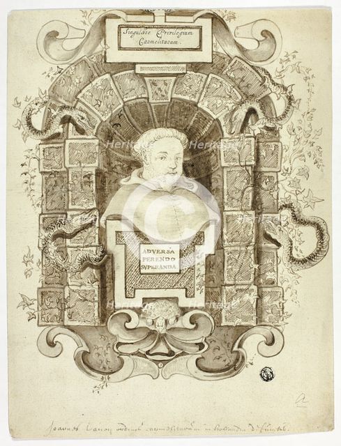 Bust Portrait of Carmelite Monk in Niche, n.d. Creator: Johannes Lanoy.