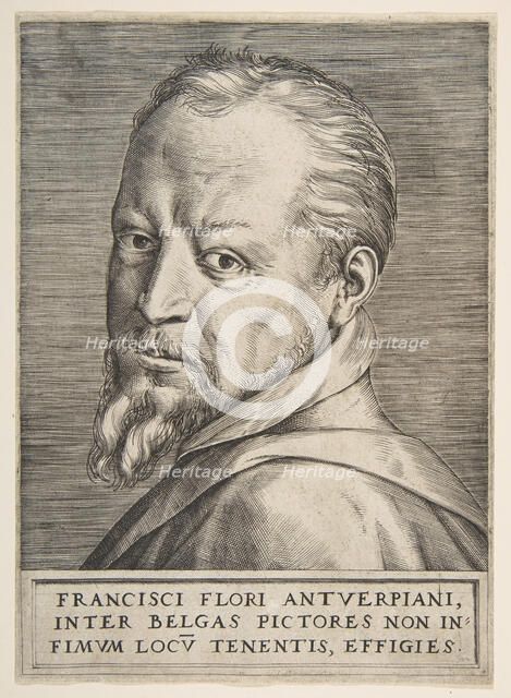 Bust portrait of Frans Floris, 1531-76. Creator: Giulio Bonasone.