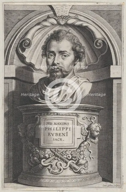 Bust portrait of Philip Rubens, in a niche, ca. 1627-78. Creator: Cornelis Galle II.