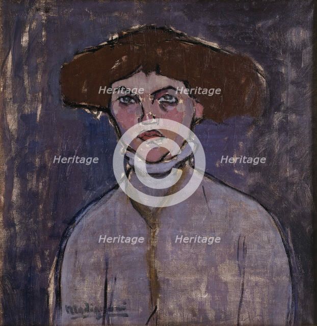 Buste de jeune femme , 1908. Creator: Modigliani, Amedeo (1884-1920).