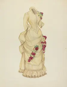 Bustle Dress, 1935/1942. Creator: Unknown