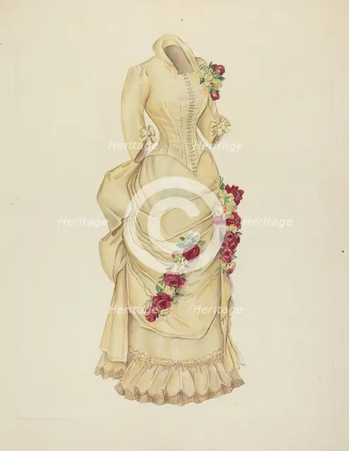 Bustle Dress, 1935/1942. Creator: Unknown.