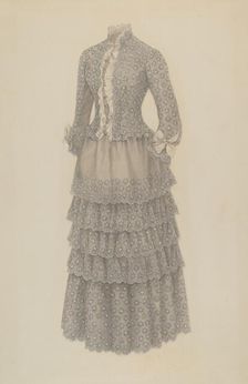 Bustle Dress, c. 1939. Creator: Mina Greene