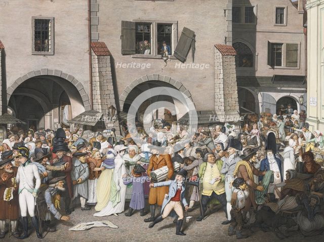 Bustling Marketplace, Prague, 1804. Artist: Opiz, Georg Emanuel (1775-1841)