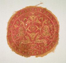 Busts and Animals Under Tree of Life, late 700s - 800s. Creator: Unknown